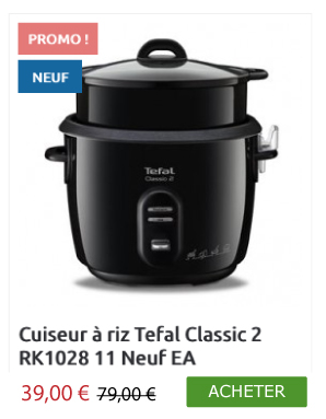 Cuiseur à riz Tefal Classic 2 RK1028 11 Neuf EA