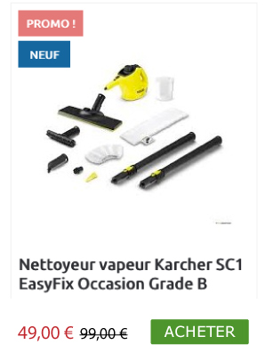 Nettoyeur vapeur Karcher SC1 EasyFix Occasion Grade B