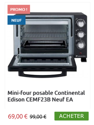 Mini-four posable Continental Edison CEMF23B Neuf EA