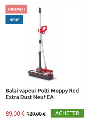 Balai vapeur Polti Moppy Red Extra Dust Neuf EA