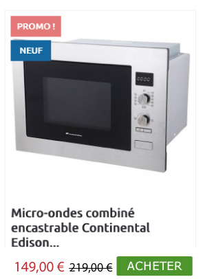 Micro-ondes combiné encastrable Continental Edison...