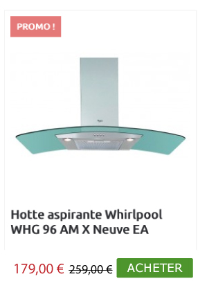 Hotte aspirante Whirlpool WHG 96 AM X Neuve EA