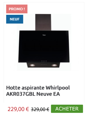 Hotte aspirante Whirlpool AKR037GBL Neuve EA